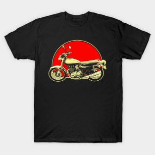 1972 Kawasaki Z1 Retro Red Circle Motorcycle T-Shirt